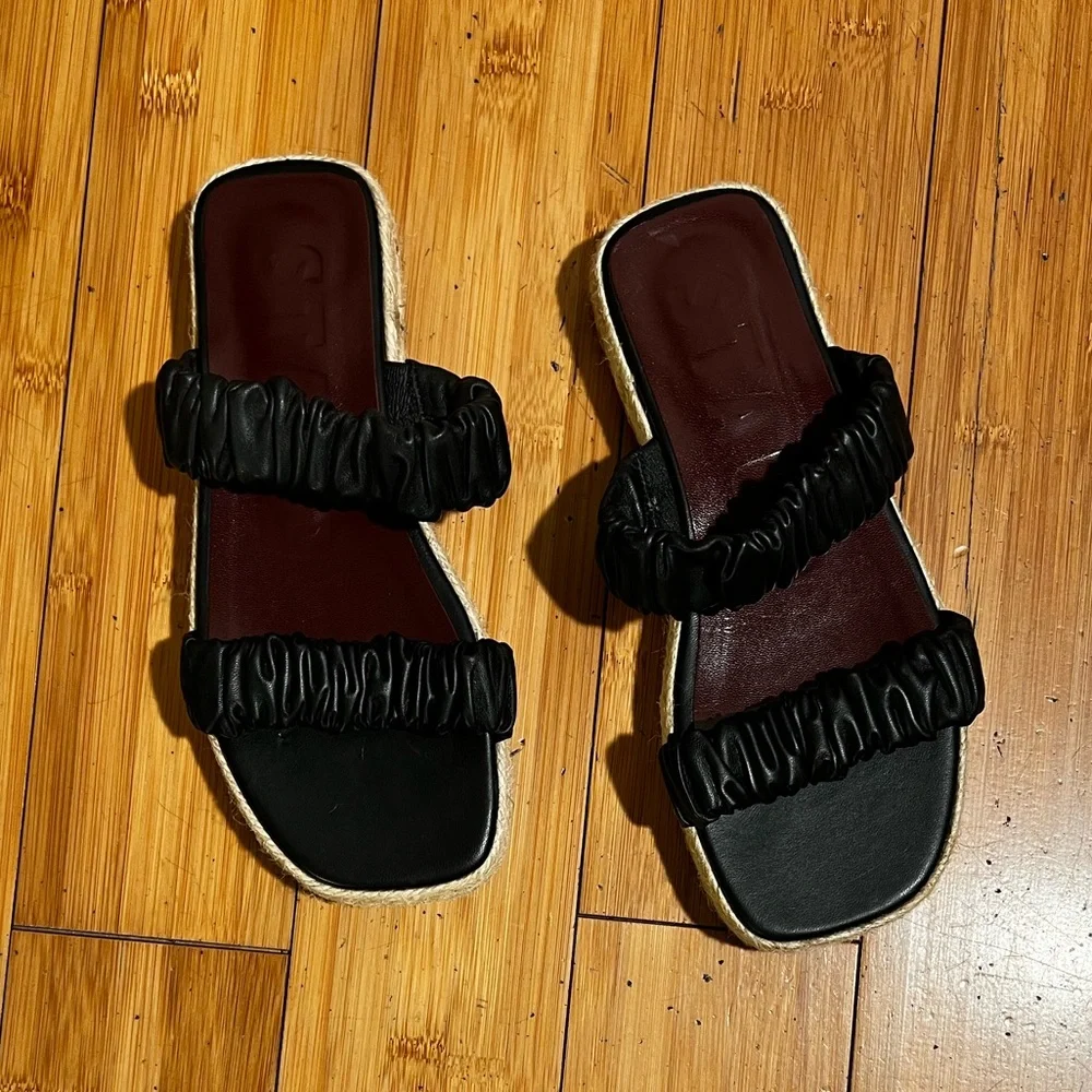 STAUD Maya Espadrille Sandals Black Size EU 37 / US 7